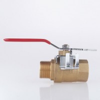 Perfect design low price threaded lockable rotary handles stop 1 inch cock brass ball valve with key