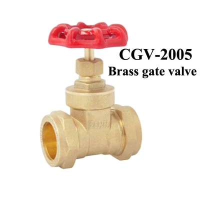 Manual power fogred nature brass color stem new design brass gate valve for water stop oil gas control valve